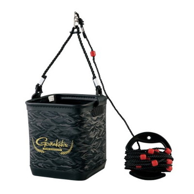 がまかつ バケツ GM2517 水汲みバケツ(ロープ巻付) ブラック 小
