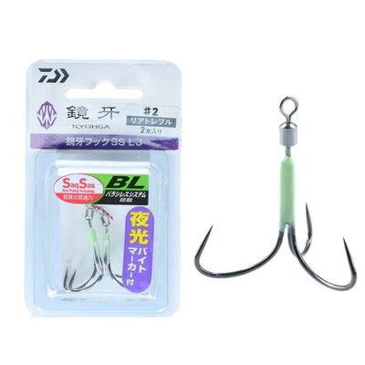 ダイワ 鏡牙フックSS LJ BL(バラシレスシステム) リアトレブル ♯2 トリプルフック