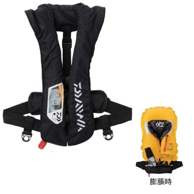 ダイワ  DF-2021 ウォッシャブルライフジャケット(肩掛-自動膨脹式) ブラック フリー ライフジャケット