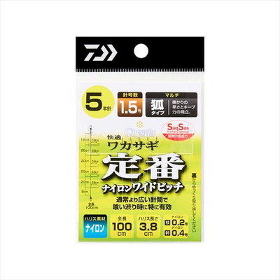 ダイワ 仕掛け 快適クリスティアワカサギ仕掛けSS 定番ナイロンワイドピッチ マルチ5本針-1.5