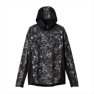 ダイワ ウェア DE-3625 ボートゲームフーディーシャツ マーブルブラック XL