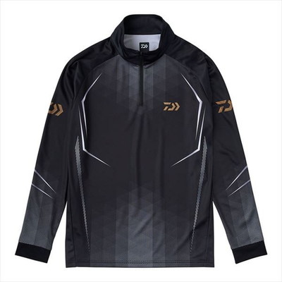 ダイワ ウェア DE-7525 ロングスリーブハーフジップシャツ ブラック XL