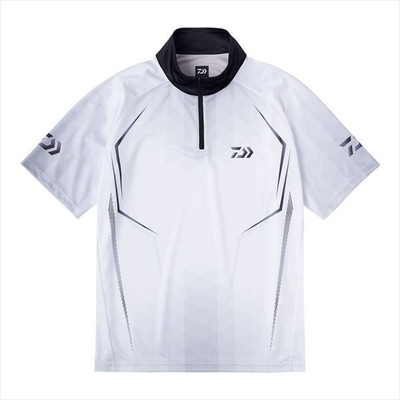 ダイワ ウェア DE-7625 ショートスリーブハーフジップシャツ ホワイト XL
