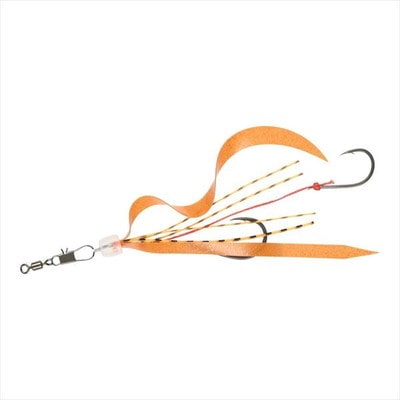 ダイワ テンヤ 紅牙遊動テンヤSS替え針エビラバ シングルカーリー オレンジ