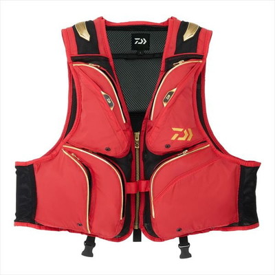 ダイワ ライフジャケット DV-3025F フロートショートフィッシングベスト レッド 2XL