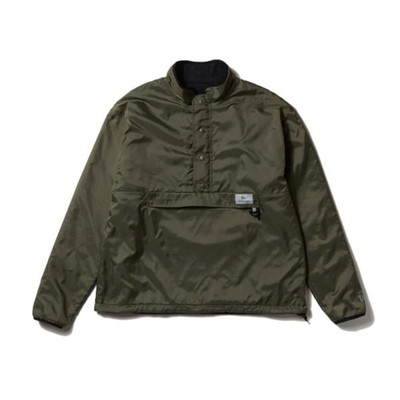 ニューエラジャパン 防寒服アウター フィールド リバーシブル フリース プルオーバージャケット Angler Collection POLARTEC 200 オリーブ/ブラック XL