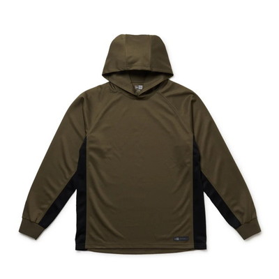 ニューエラジャパン ウェア フィールド テック ワッフル フーディー Angler Collection オリーブ L