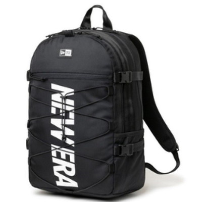 ニューエラジャパン タックルバッグ コードパック 28L プリントロゴ ブラック × ホワイト