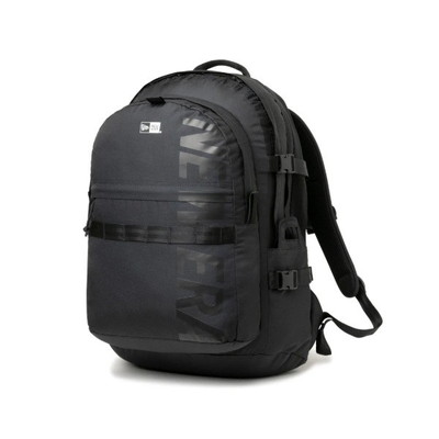 ニューエラジャパン タックルバッグ キャリアパック 35L ライトウェイト プリントロゴ ブラック×ブラック