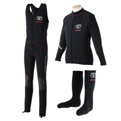 オレンジブルー MZWS-320 MZ×AIMS ウェットスーツ 3点セット ブラック LL