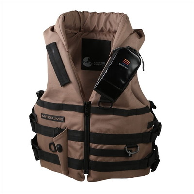 オレンジブルー ライフジャケット MZLJ-772mazume コンタクトライフジャケット タン