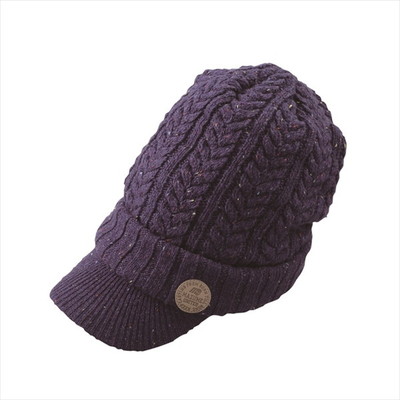 マズメ 防寒帽子 MZCP-F812 mazume ニットキャップ(ツバ付) パープル フリー