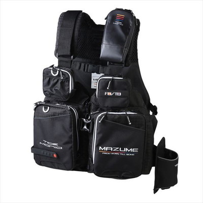 mazume ライフジャケット MZLJ-831 mazume タイドマニアライフジャケット ブラック×ホワイト フリー