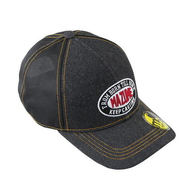 オレンジブルー 帽子 MZCP-851 mazume メッシュキャップ デニム ブラック フリー