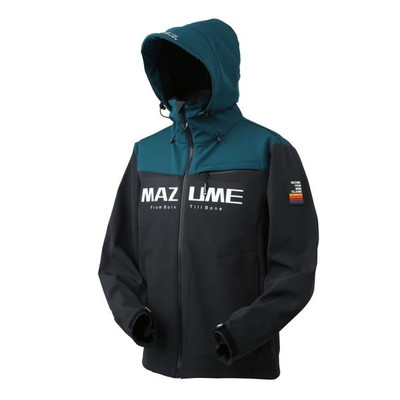 オレンジブルー 防寒服アウター MZFW-876 mazume ウインドカットジャケット ダブルトーン インクブラック×ダークターコイズ M