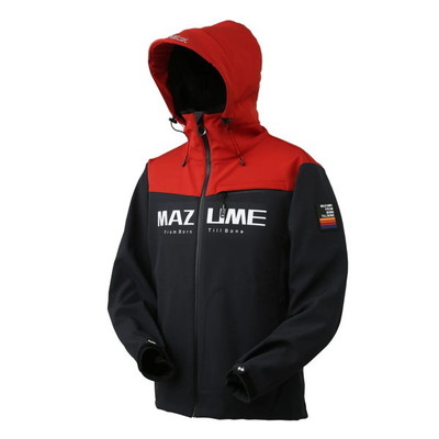 オレンジブルー 防寒服アウター MZFW-876 mazume ウインドカットジャケット ダブルトーン インクブラック×スカーレット 3L