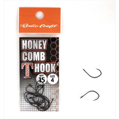 ロデオクラフト シングルフック ハニカムTフック #4(フッ素)15本入リ