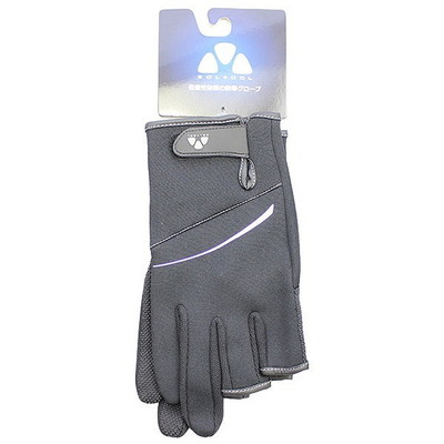 SOLTOOL 防寒手袋 ネオプレングローブ 3本カット ブラック×シルバー/フリー