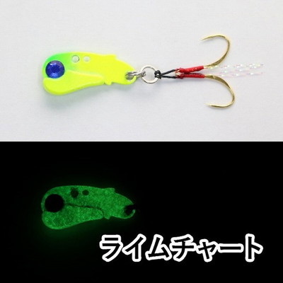 クリアブルー アジコンバイブ 1g 19mm ライムチャート