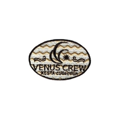 ビーナスクルー VenusCrew ワッペン Bウェーブ 6×4cm ブラウン