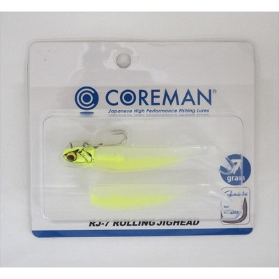 コアマン ワーム RJ-7 ローリングジグヘッド #065 チャートヘッド/チャートパール