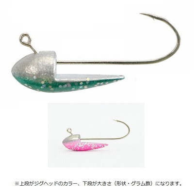 34(サーティーフォー) グリッターヘッド 2.5g グリーン ジグヘッド