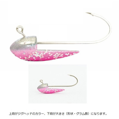 34(サーティーフォー) グリッターヘッド 2.5g ピンクグロー ジグヘッド
