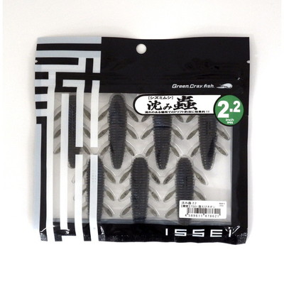 一誠 イッセイ ワーム 沈ミ蟲 2.2インチ TS01 腹えびネオン(TSカラー)
