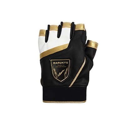 マルキュー 手袋 フィッシンググローブTR-01 5本切り 左手 ブラック/ゴールド 3L