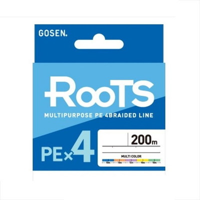 ゴーセン ルーツ PEx4 1.5号 200m マルチカラー PEライン