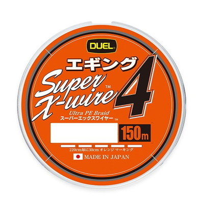デュエル PEライン スーパーエックスワイヤー 4 エギング 150m 0.6号 WOM ホワイトオレンジマーキング