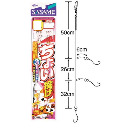 ササメ K-002 ちょい投3本針 6号1