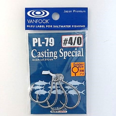 ヴァンフック PL-79キャスティングスペシャル#4/0 シルバー アシストフック