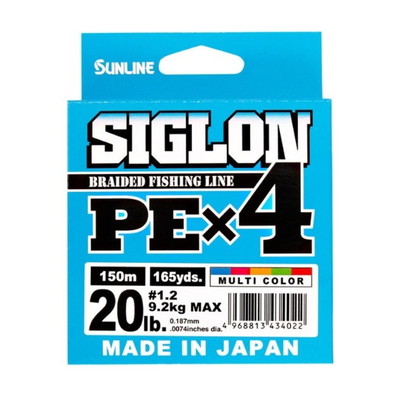 サンライン ライン SIGLON PE (シグロンPE)×4 150m マルチカラー 1.2号 20lb