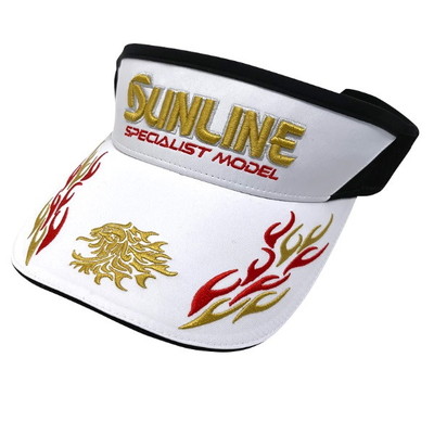 サンライン 帽子 CP-3730 サンバイザー ホワイト/ゴールド フリー
