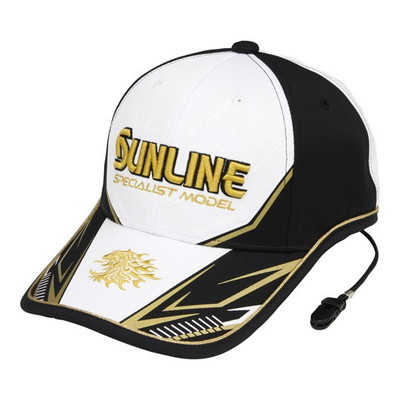 サンライン 帽子 ツアーキャップ CP-3406 ホワイト×ゴールド フリー
