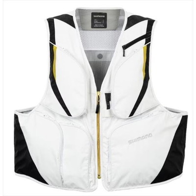 シマノ フィッシングベスト VE-520W 2WAY ショートベスト ホワイト L