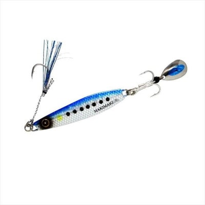 ハヤブサ ジグ FS417-60-12 カンタン巻きジグ ジャックアイ マキマキ リアル魚鱗ブルーイワシ網目夜光