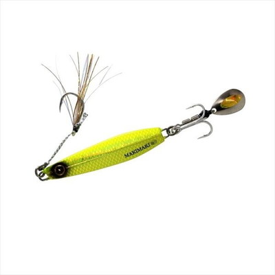 ハヤブサ メタルジグ FS417-20-14 カンタン巻きジグ ジャックアイ マキマキ リアル魚鱗チャートゴールド