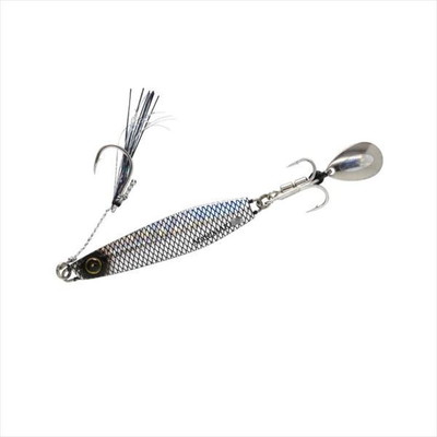 ハヤブサ メタルジグ FS417-20-15 カンタン巻きジグ ジャックアイ マキマキ リアル魚鱗ブラックシルバー