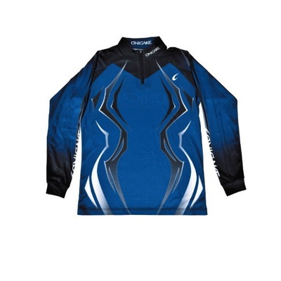 フリーノット ウェア YT412G 鬼掛 ジップアップシャツ ブルー XL