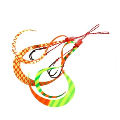 ハヤブサ タイラバ 鯛ラバ SE192 バルキーカーリーフックセット 地獄掛け アソート 2セット入り キンピカオレンジ&トリプルチャートゼブラ