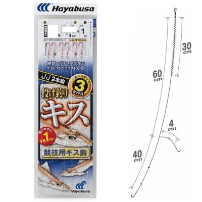 ハヤブサ NT664 投キス競技キス2本×3組　7号ハリス1号