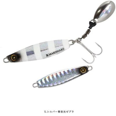 ハヤブサ(FINA) FS434 ジャックアイ 豆マキマキ 3g 5 シルバー青夜光ゼブラ