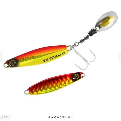 ハヤブサ（ＦＩＮＡ） メタルジグ FS434 ジャックアイ 豆マキマキ 7g 4 ケイムラアカキン