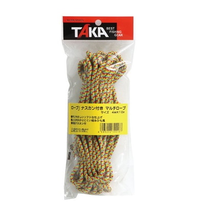 タカ産業 ロープJ ナスカン付マルチロープ 4mm×10m