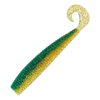 バレーヒル ワーム ベイドライブ ダートカーリー 4インチ #2 グリーンゴールド