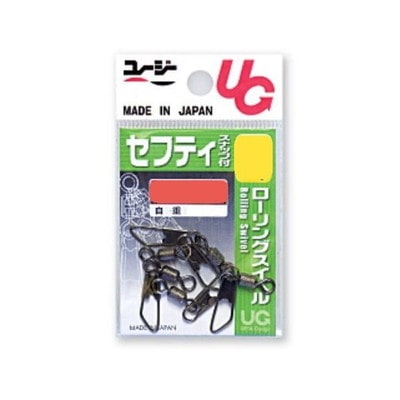 植田漁具 サルカン UG セフティスナップ付ローリングスイベル 黒 6