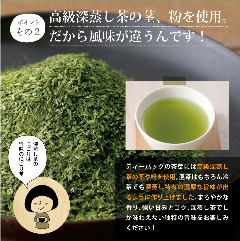 水出し緑茶 冷茶 こいうま深蒸し茶 ひも付カップ用20包 2袋セット