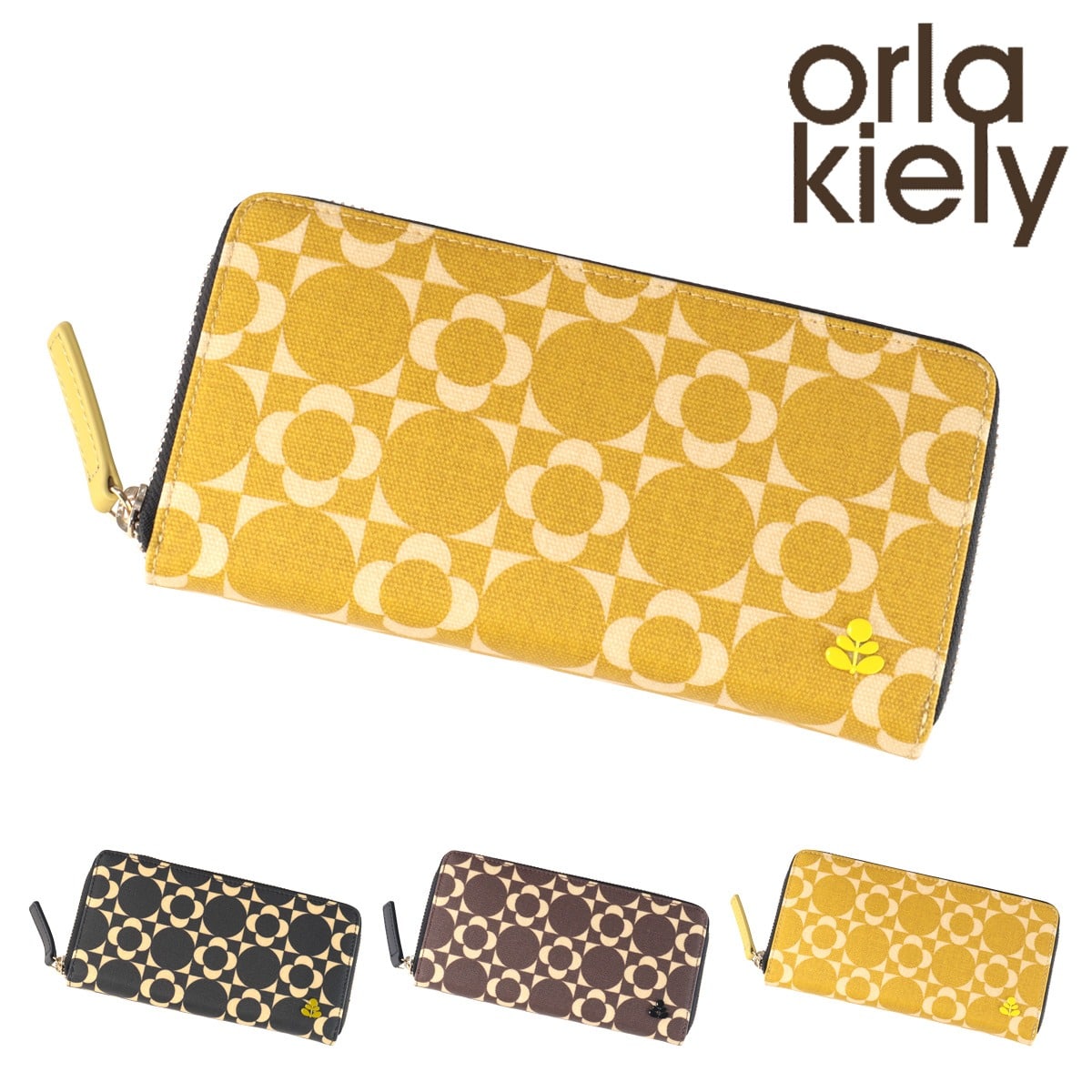 Orla Kiely オーラカイリー 長財布 レトロタイルモノグラム ブラック